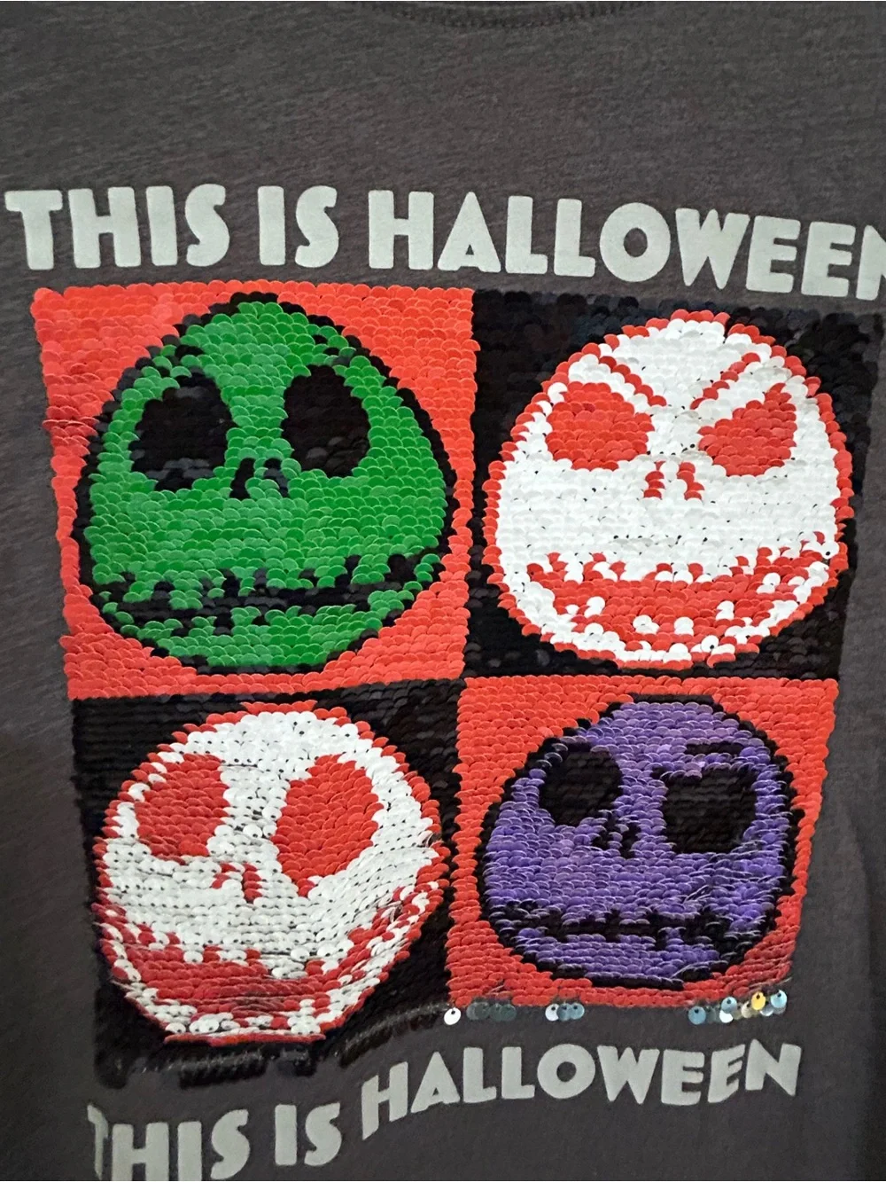 Disney Black 'This Is Halloween' Flip Sequin Tee
